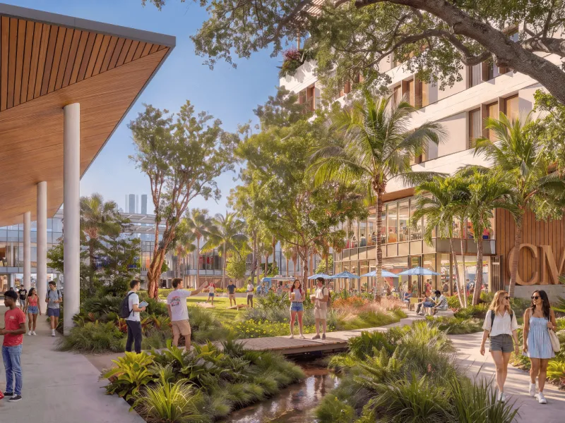 A conceptual rendering of the CMU Miami campus
